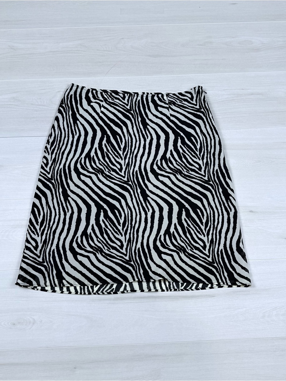 Express Black and White Zebra Print A-Line Skirt
